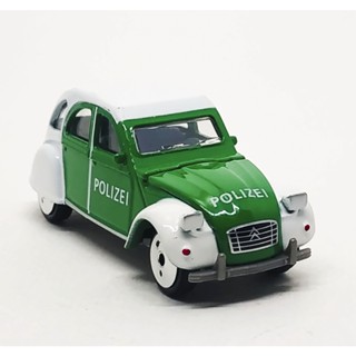 Majorette Citroen 2CV - Polizei Green/White ล้อ VIN3DW Scale 1/64 (8cm) ไม่มี package