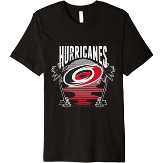 Calhoun NHL Surf &amp; skate Carolina hurricanes Beach SUNSET เสื้อยืดพรีเมี่ยม