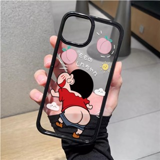 เคสโทรศัพท์มือถืออะคริลิคใส ลายการ์ตูนชินจังน่ารัก สําหรับ iphone 14promax 11 13 12 7Plus 8 X XS Max