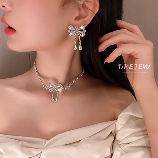 DREJEW แฟชั่นบุคลิกกุทัณฑ์เพชรสร้อยคอเพชรเต็มผู้หญิง