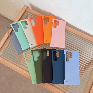 【10 สี】สีทึบ  ไม่มีกรอบ ซองโทรศัพท์ Samsung Galaxy S23 Ultra S23 Plus S23 S22 Ultra S22 Plus Case เคสโทรศัพท์ใหม่ PC ป้องกันการตกกระแทก เคสมือถือซัมซุง