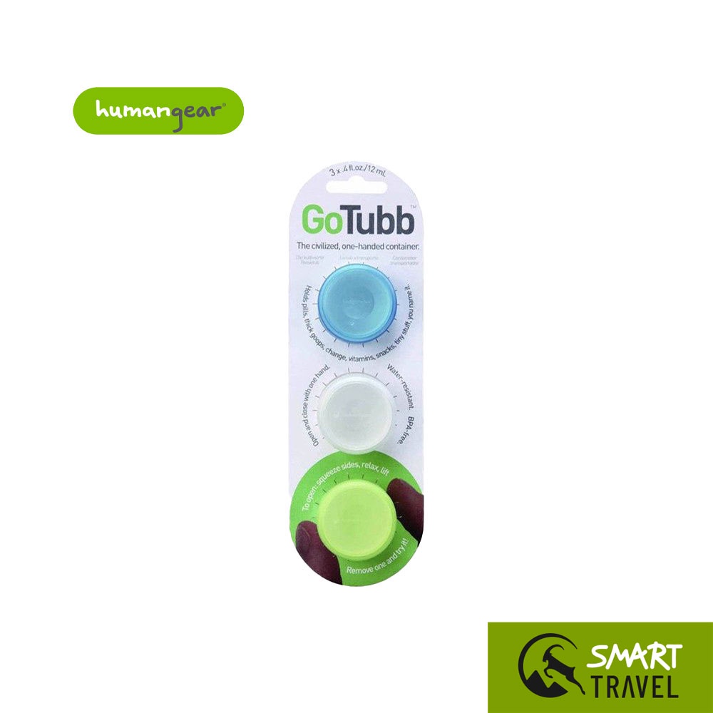 HUMANGEAR GO TUBB 3-PACK-SMALL ตลับอเนกประสงค์ ใส่ยา ใส่วิตามิน ขนาด 15 มล. ชุด 3 ชิ้น สี CE-GRN-BLU