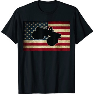 USA FLAG Big Monster Size Cars Shirt เสื้อยืดรถบรรทุกสไตล์ใหญ่