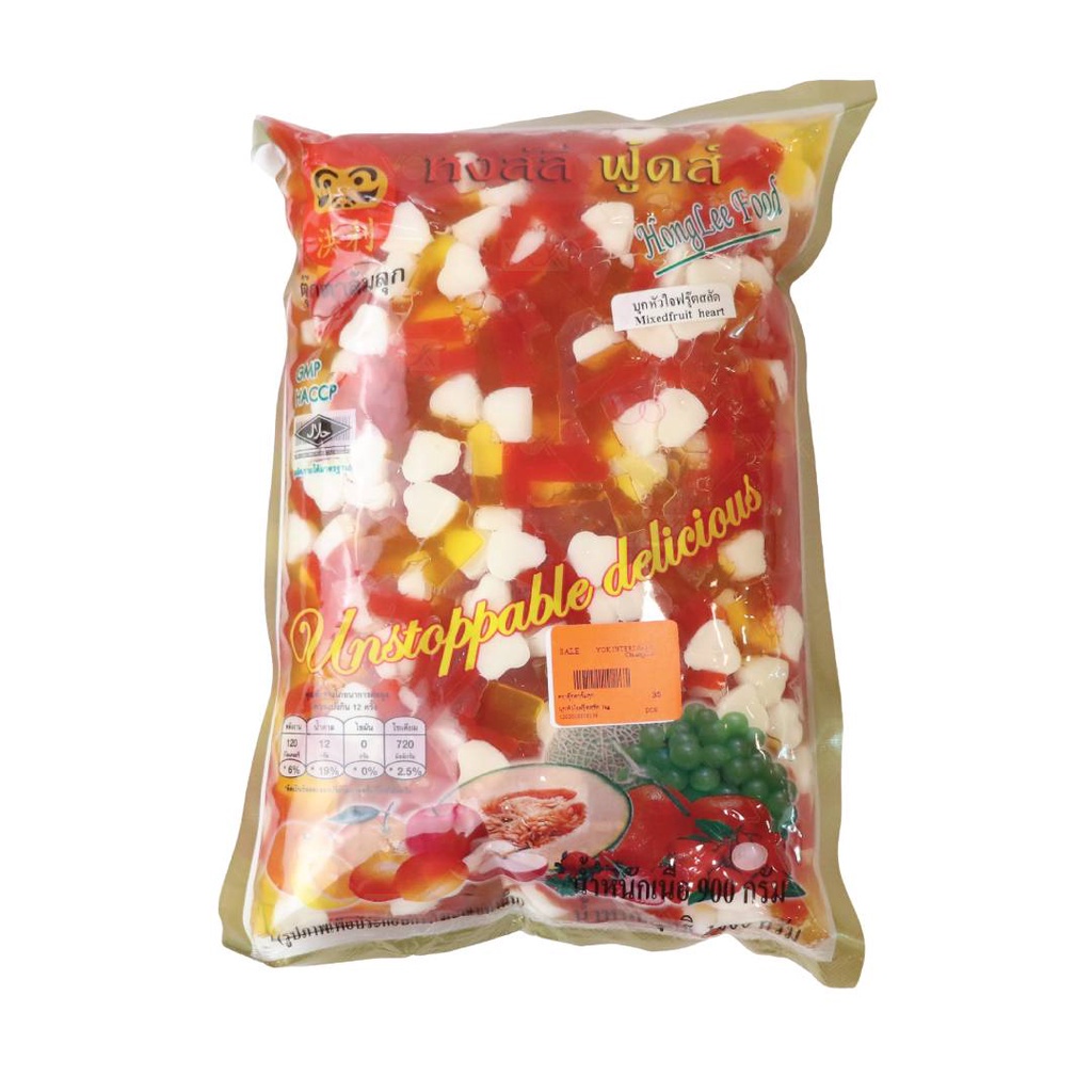 บุก หัวใจฟรุตสลัด ท็อปปิ้งเครื่องดื่ม ตราตุ๊กตาล้มลุก 1kg. หยกออนไลน์