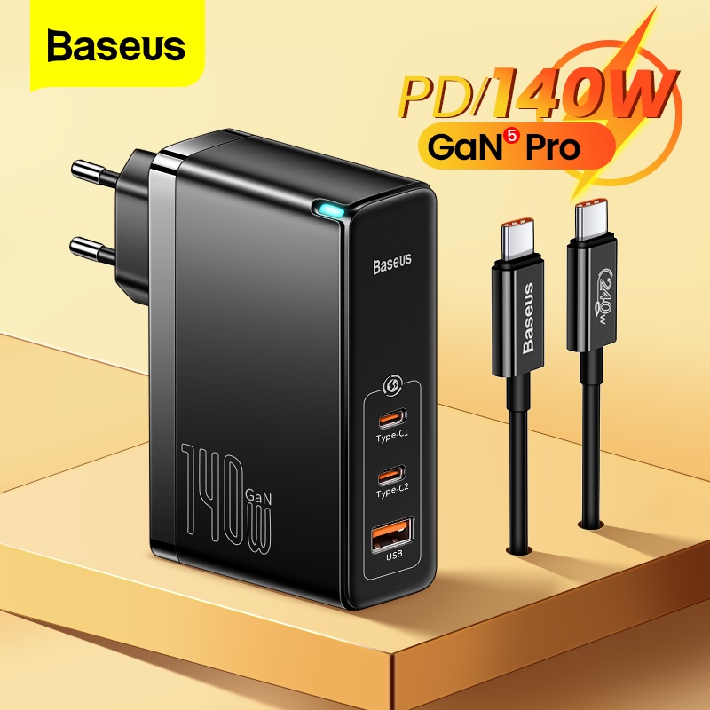 Baseus GaN 5 Pro ที่ชาร์จ USB Type C 140W PD 3.1 QC 4.0 USBC Type-C ชาร์จเร็ว สําหรับ MacBook iPhone 14 Pro Max Xiaomi mi