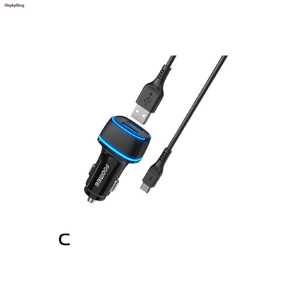 พร้อมส่งในไทย✷๑[สินค้าแนะนำโดย vivo] Foomee Car Charger KIT (BH25) ชุดหัวชาร์จในรถยนต์ | 2 ช่อง USB + สาย Micro ยาว 1 เม