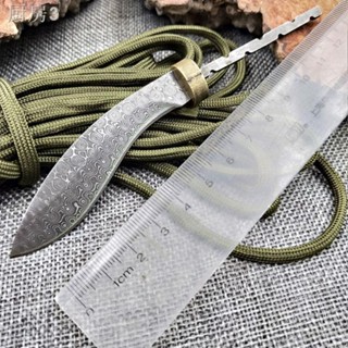 มีดเหล็กดามัสกัส Embryo Steel Hand-Forged Pattern Steel Small Straight Knife Embryo Fruit Knife Portable Portable Knife