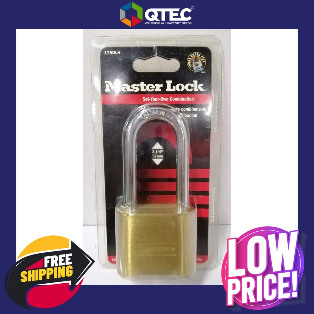 (ส่งฟรี) แม่กุญแจทองเหลือง Combination Padlock MASTERLOCK - 175DLH