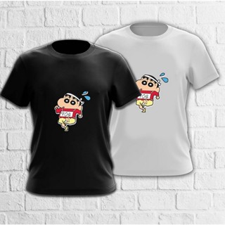 เสื้อเชิ้ตแขนสั้น Mashoo ดินสอสีการ์ตูนญี่ปุ่น Shinchan ตลกกราฟิกพิมพ์เสื้อยืดสีดําสีขาวหลวมเสื้อเชิ้ต unisex เสื ^k?