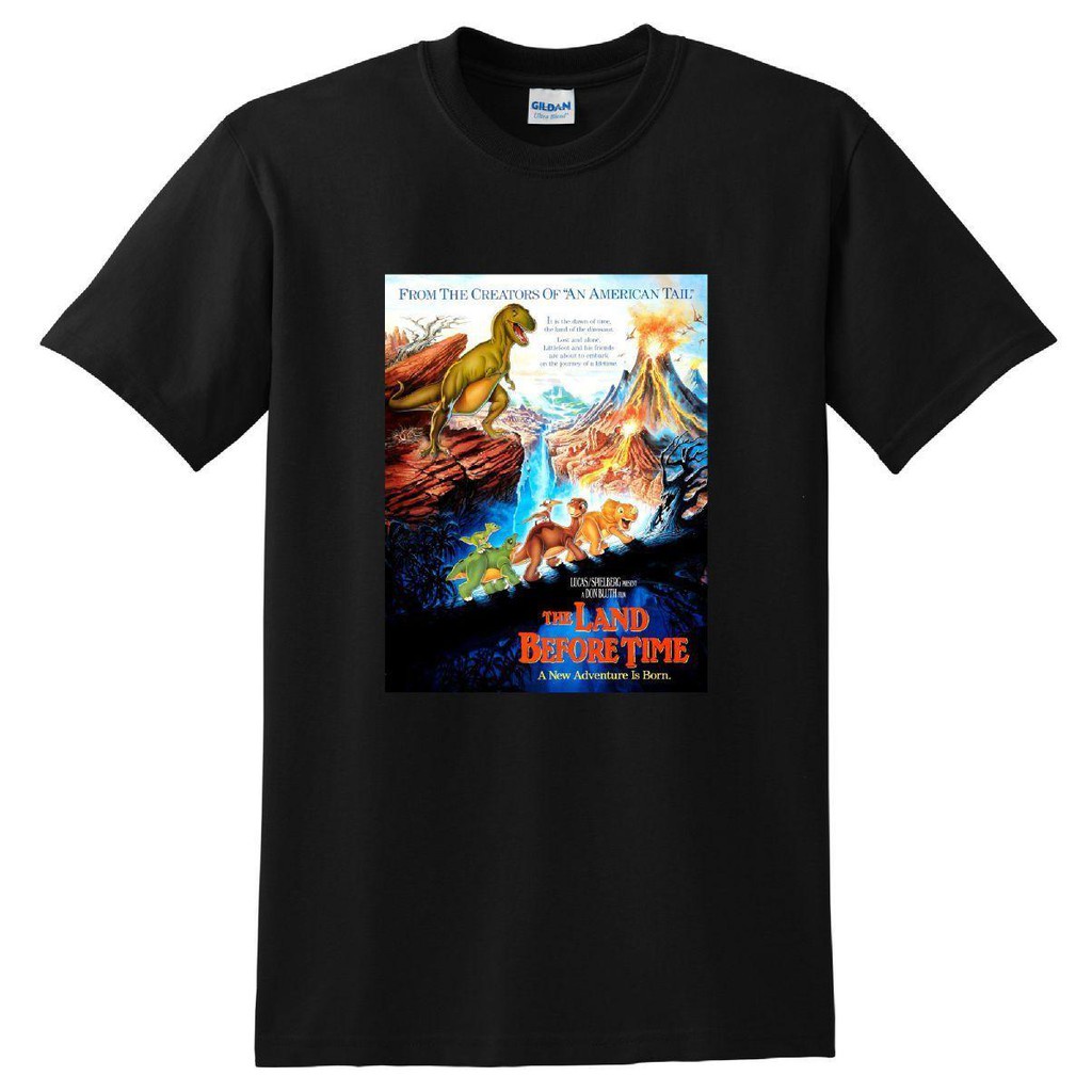 เสื้อยืดพิมพ์ลาย the land before time bluray dvd โปสเตอร์สําหรับผู้ชาย