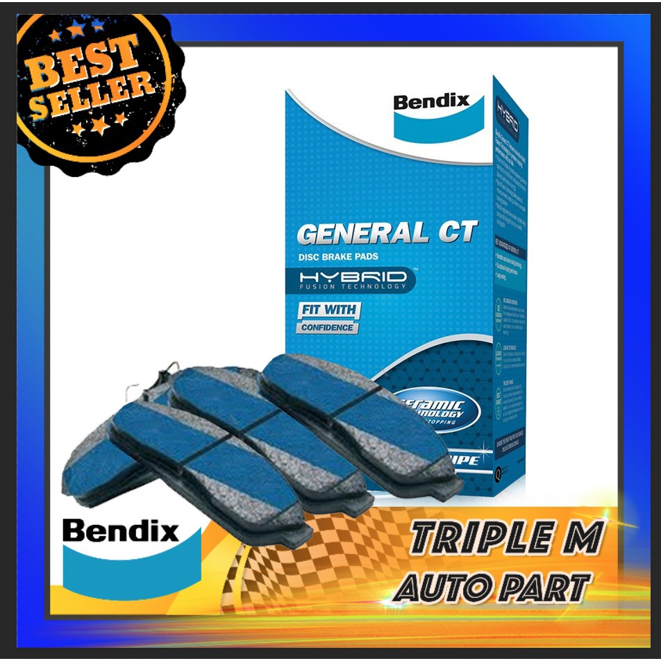 ผ้าเบรคหน้า  Toyota DYNA LY50 LY60 LY61 /86-98 BENDIX เกรด General CT DB1126