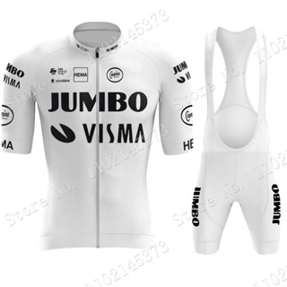 เสื้อกีฬาแขนสั้น ลายทีม Jumbo Visma Team สีขาว สีดํา แฟชั่นฤดูร้อน สําหรับผู้ชาย