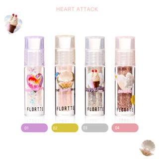 Flortte Heart อายแชโดว์เนื้อลิขวิด เนื้อแมตต์ กลิตเตอร์ 1.5 กรัม ต่อด้าน 1.3 กรัม) 01 สไตล์กาแล็กซี่สดใส 08 แบบเปลี่ยน 03 บลัชออนทุกวัน มีบรรยากาศ~,
