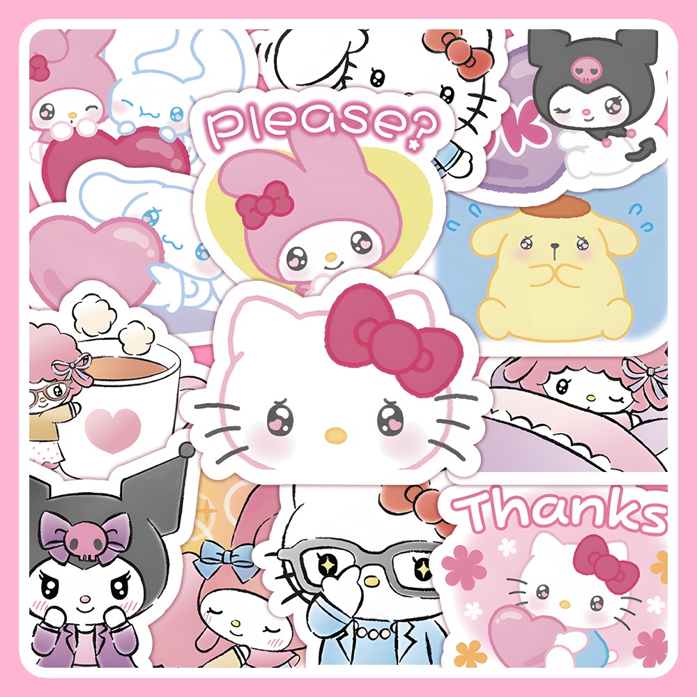 Q Funny S.a.n.r.i.o . Mini Stickers 60Pcs/Set Fashion DIY Doodle Decals Stickers