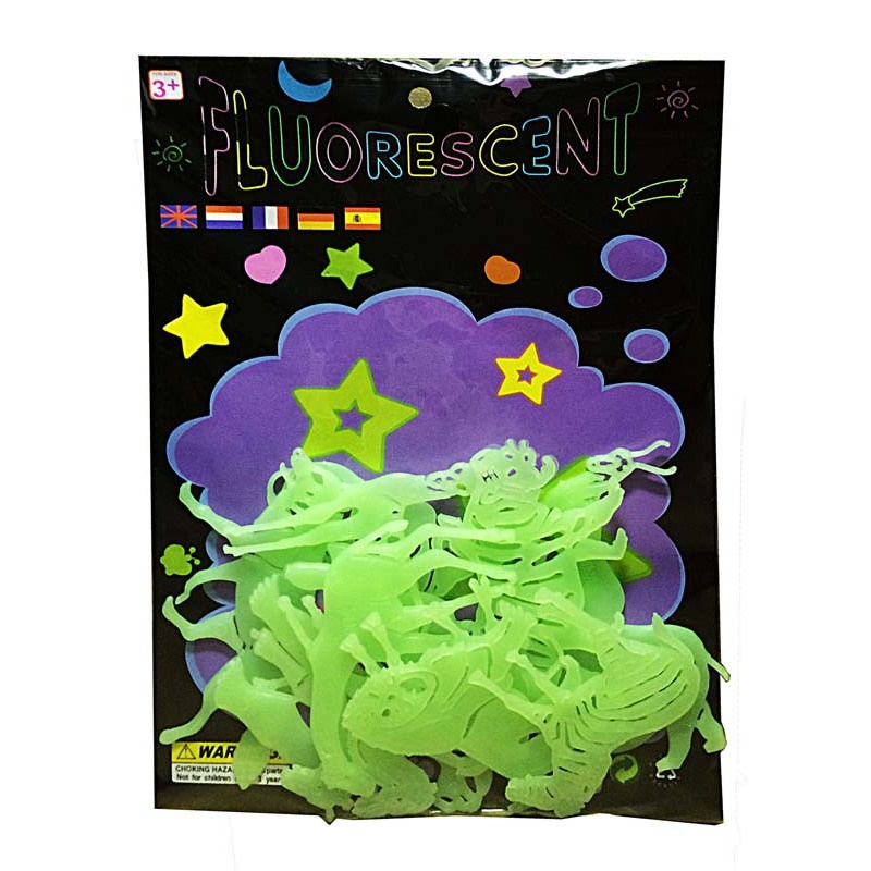 แผ่นติดผนังหรือเพดานเรืองแสงสำหรับเด็ก ชุดที่  7 ฝูงสัตว์แห่งป่าลึก Glow in the dark sticker for kids Set 7 Wild animals
