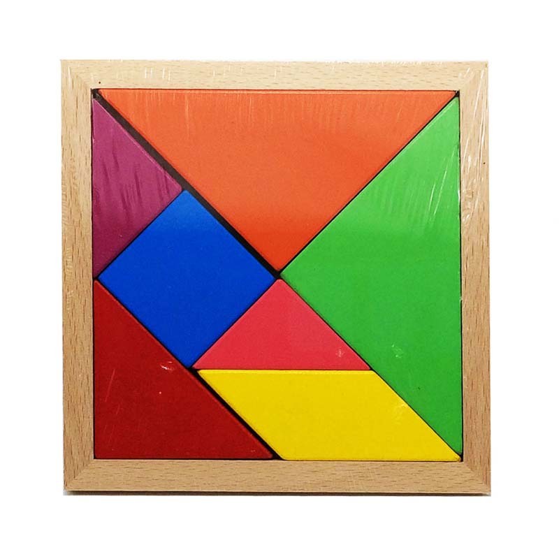 ของเล่นไม้เสริมพัฒนาการสำหรับเด็ก ตัวต่อจิกซอว์หลากสีหลายรูปทรง Wood Toy Colorful Jigsaw Lego Block 