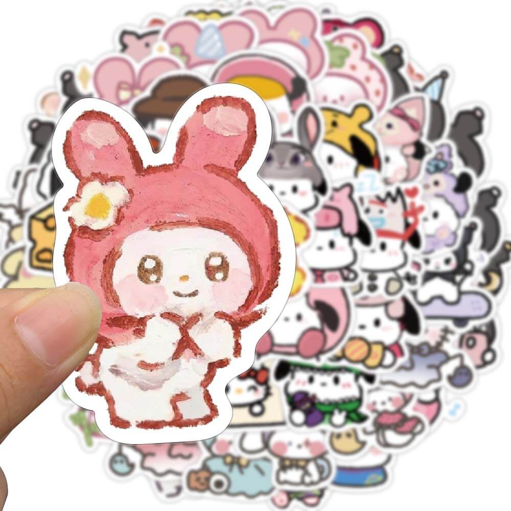 SANRIO [สติกเกอร์ขนาดใหญ่] สติกเกอร์กันน้ํา ลาย Hello Kitty Cinnamoroll Kuromi My Melody คละแบบ สําหรับติดตกแต่งแล็ปท็อป กระเป๋าเดินทาง เครื่องเขียน กราฟฟิติ ของเล่นเด็ก 56 ชิ้น