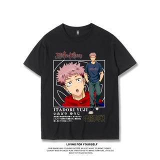 ▣۩Jujutsu Kaisen เสื้อยืดอะนิเมะสองมิติเทรนด์ญี่ปุ่น Knotweed แขนสั้นผู้ชาย