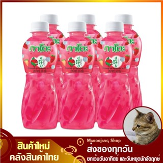 น้ำผลไม้ผสมวุ้นมะพร้าว น้ำสตรอว์เบอร์รี่ 320 มล. (แพ็ค6ขวด) Kato กาโตะ Strawberry Mix Coconut Jelly Fruit Juice น้ำผลไม้