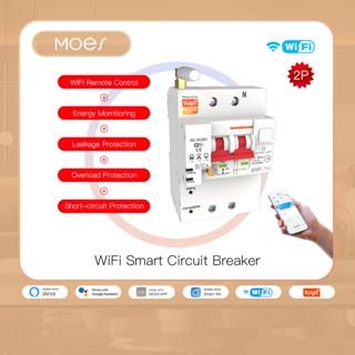 เบรกเกอร์วงจรอัจฉริยะ WiFi ควบคุมระยะไกล ป้องกันไฟโหลดเกิน สําหรับ Alexa Google