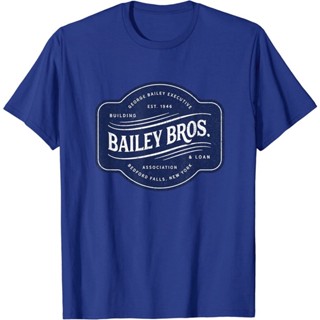 เสื้อยืดโอเวอร์ไซส์Bailey Brothers อาคารและสินเชื่อ คลาสสิก. เสื้อยืด ผ้าฝ้าย พิมพ์ลาย George Bailey สําหรับผู้ชายS-4XL