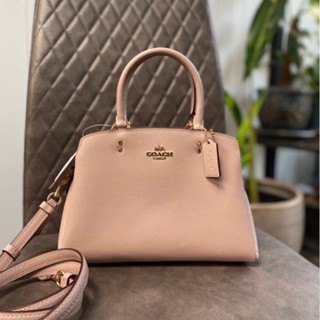 👜👛NEW COACH Mini Lillie Carryall สี ส้มอ่อน นู้ด