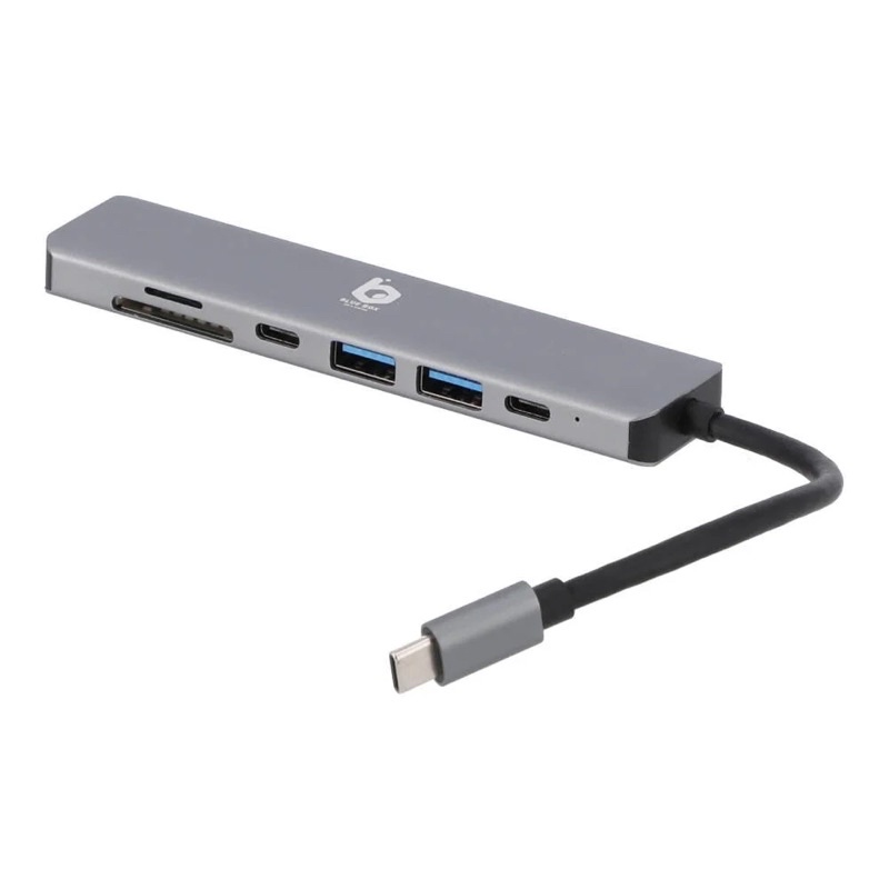 Blue Box USB Type-C Hub 7-in-1 Multifunction Converter Silver Grey