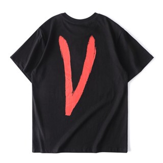 เสื้อเชิ้ตแขนสั้น ไม่ต้องรีด 7wBk / ผู้ชาย พร้อมส่ง 2020ss Vlog ผลิตภัณฑ์ใหม่ V ตัวอักษรสีแดงแบบคู่แขนสั้นสตรีแฟชั่นเ