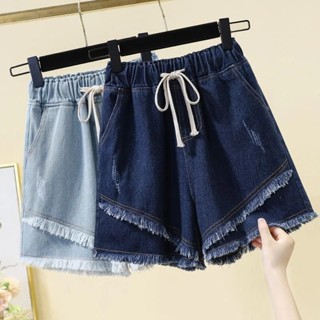 【40-100KG】Women Plus Size High Waist Denim Short Pants C10126