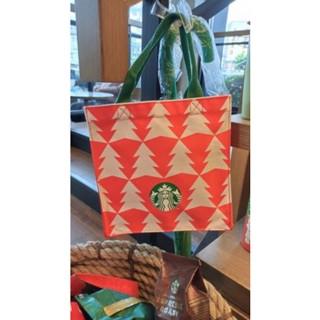 แท้💯⭐️ Starbucks® 2023 XMAS TREES BAG🌲สตาร์บัคส์ กระเป๋าลายต้นคริสต์มาส ❣️พร้อมส่ง