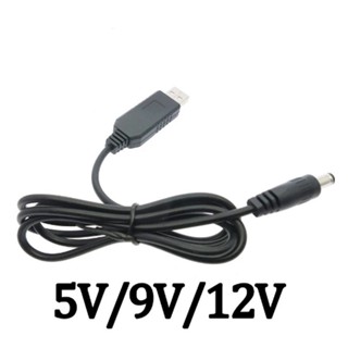 Usb Power Boost Line Dc 5v To Dc 9v / 12v อะแดปเตอร์แปลงสายเคเบิ้ล Usb 2.1x5.5มม.เสียบ