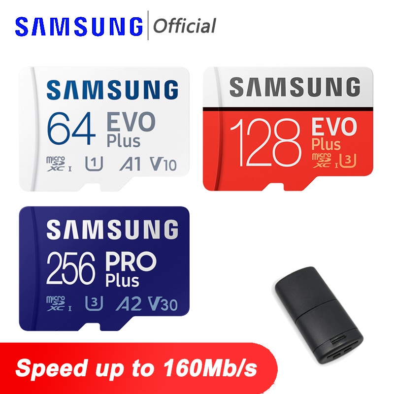 การ์ดหน่วยความจำSAMSUNG PRO / EVO Plus Micro SD 128GB 64GB Memory Card 32GB Micro SD Card 256GB TF Cards 512GB Flash M00