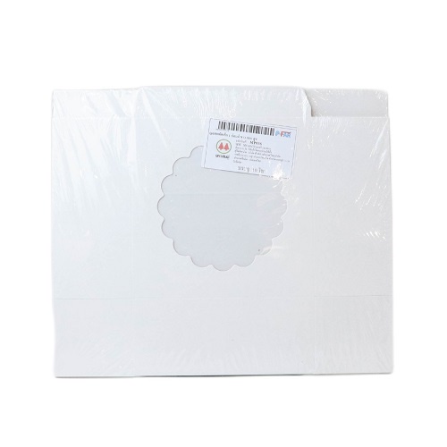 กล่องแม็ค เค้ก 1 ปอนด์ MP036 สีขาว เจาะหน้า (10ใบ/แพ็ค) หยกออนไลน์