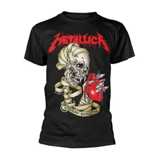 เสื้อยืดสีดำ เสื้อยืดผู้ชาย เสื้อยืด ผ้าฝ้าย พิมพ์ลาย Metallica Explosive Heart สําหรับผู้ชาย