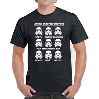 เสื้อยืดแขนสั้น228 Storm Trooper Emotions mens Tshirt star geek nerd wars force empireS-5XL