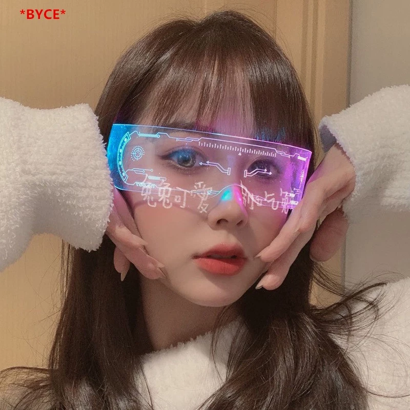 Byce แว่นตากันแดด เรืองแสง LED สไตล์พังก์ วินเทจ ผู้ชาย ผู้หญิง แฟชั่น ปาร์ตี้