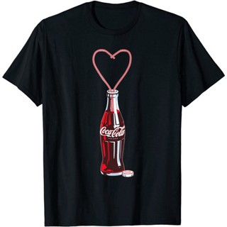 เสื้อยืดผ้าฝ้ายพิมพ์ลาย Swordsman เสื้อยืดลำลอง Coca-Cola Bottle Heart Straws T-Shirt Mens Womens T-shirts