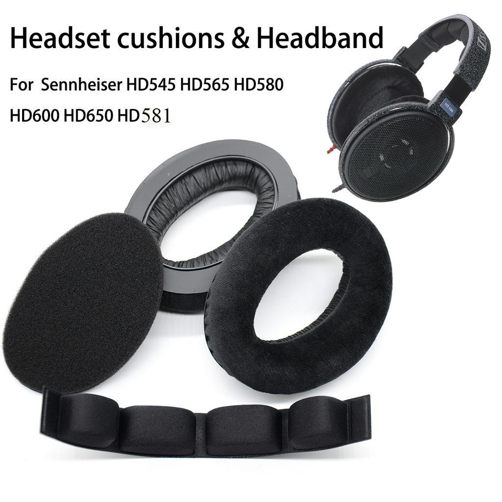 ๑เปลี่ยนแผ่นรองหูฟังกำมะหยี่สำหรับ SENNHEISER HD650 HD600 HD580 HD660 S HD565 HD545 หูฟัง