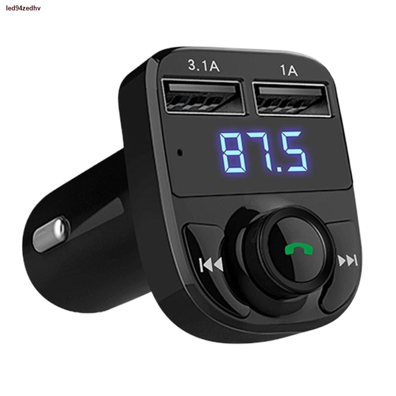 จัดส่งทันท✼koseenh รถ Bluetooth FM Transmitter แฮนด์ฟรีในรถยนต์ MP3 Audio Player ลดเสียงรบกวน Dual USB Car Charger