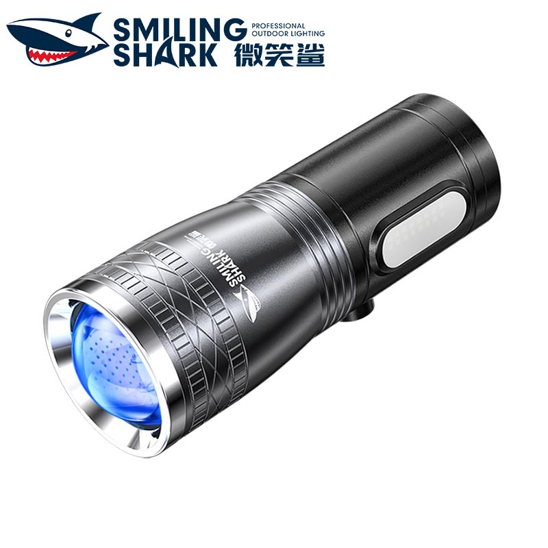 Smilingshark DY3003 ไฟฉาย led 1500lm สีเหลือง ฟ้า ม่วง ซูมได้ ชาร์จ USB สําหรับตกปลา