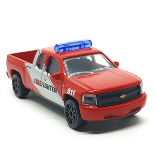 Majorette Chevrolet Silverado - Fire Fighter 911 - L - Cleared Red ล้อ D5SB Scale 1/71 (8cm) ไม่มี package