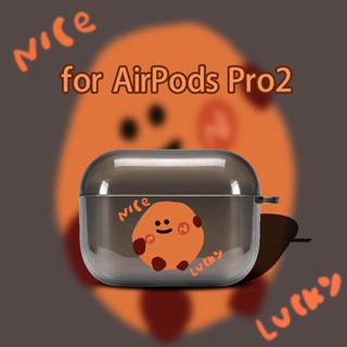 เคสหูฟัง แบบโปร่งแสง ลายหน้ายิ้ม สีส้มน่ารัก สําหรับ Airpods Pro2Gen 2023 AirPods3 AirPodsPro AirPods2gen