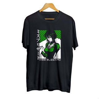 Bubunite เสื้อยืดสีดำ เสื้อยืดชาย T-shirt anime FUBUKI MISS BLIZARD - ONE PUNCH MAN 100% cotton combed 30s_07