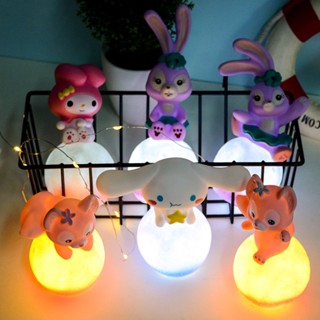 SANRIO โคมไฟกลางคืน รูปการ์ตูน Cinnamoroll Kuromi My Melody ขนาดเล็ก แบบสร้างสรรค์ ของเล่นสําหรับเด็ก