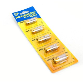 ถ่านไฟฉาย ถ่าน 23a 12v ถ่านกริ่งไร้สาย รีโมตรถยนต์ รุ่น Power cellalkaline Battery 1 แผงมี 5 ก้อน ถ่านไฟฉาย