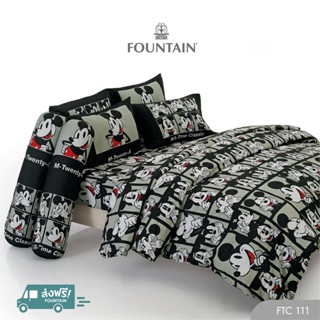 Fountain Mickey Mouse FTC111 ลิขสิทธิ์แท้ มิกกี้เมาส์ ชุดเครื่องนอนฟาวน์เทน ผ้าปูที่นอน ผ้าห่มนวม