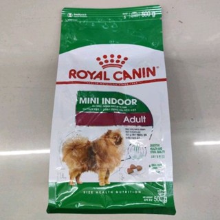 Royal Canin Mini Indoor Adult 500g. อาหารชนิดเม็ดสำหรับสุนัขโตพันธุ์เล็ก ที่เลี้ยงในบ้าน