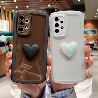 เคสโทรศัพท์มือถือ ซิลิโคนนิ่ม ใส กันกระแทก ลายหัวใจน่ารัก 3D สําหรับ Samsung Galaxy A14 A34 A54 S21 S22 S23 Plus Ultra