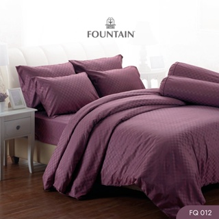 Fountain FQ012 รุ่น Jacquard ทอลายสีพื้นโทนสีม่วงให้สัมผัสนุ่มลื่นสบาย ชุดเครื่องนอนฟาวน์เทน ผ้าปูที่นอน ผ้าห่มนวม