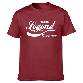 เสื้อแขนสั้น เสื้อไม่ต้องรีด เสื้อยืดแขนสั้น ผ้าฝ้าย พิมพ์ลาย Legend Since 1957 แฟชั่นสําหรับผู้ชาย